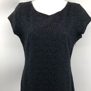 Dorothy Perkins black cut work capped sleeves dress